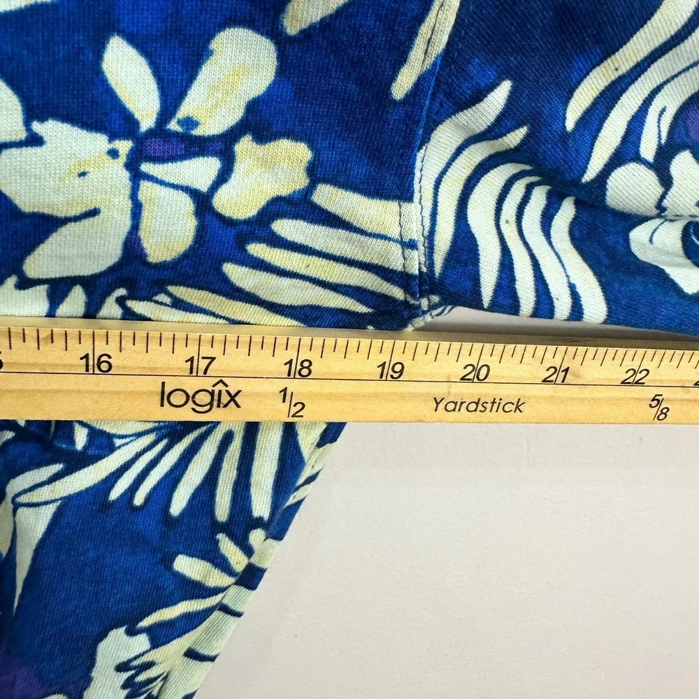 Polo Ralph Lauren Hoodie‎ M Blue Tropical Floral Zip Up Y2K Preppy Surf Resort